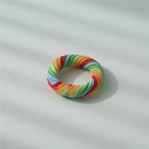 Y2K Colorful Twisted Clay Handmade Ring